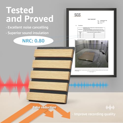 Art3d 6-Piece Wood Slat Acoustic Panels for Stylish Decor and Noise Reduction, 3D Textured Panel for Ceiling and Wall, Oak - color: Oak, size: 6Pcs - 94.5 * 7.9 inch