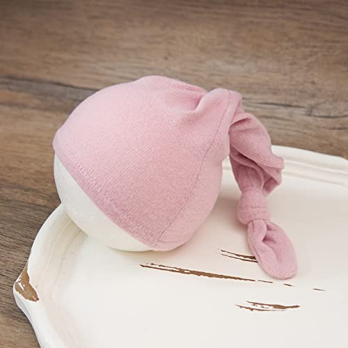 Zeroest Newborn Photography Wraps with Hat Baby Photo Outfit Girl Stretch Blanket Infant Boy Props for Baby Photo Shoot - color: Pink