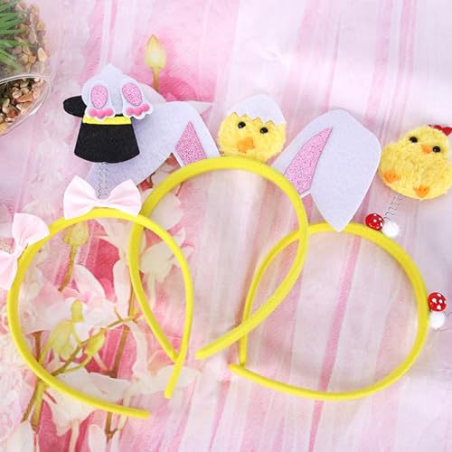 Chicken Rabbits Ears Hairband Photo Props Easters Hair Hoop Headband Party Headpiece Fun Headbands for Music Festival - style: Cracked chicken model