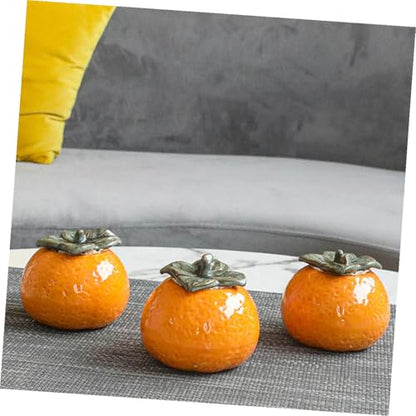Ipetboom Orange Nordic Style Ceramic Fruit Shaped Storage Jar Tea Canister Decorative Kitchen Canister for Housewarming and Photography Props