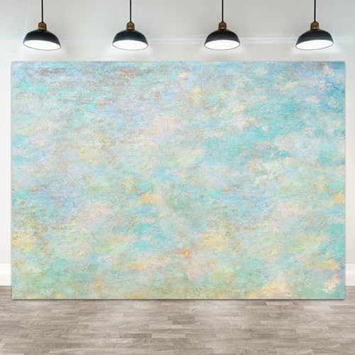 5x3ft Abstract Pastel Blue Backdrop with Soft Beige and Turquoise Texture Ideal for Photography Studio Photoshoot Portrait Wedding Baby Shower Birthday Party Decoration and Video Background - color: color 1, size: 5x3ft