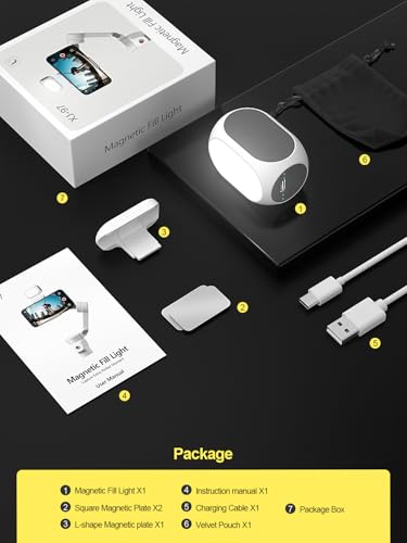 Magnetic Light for DJI Gimbal Small Video Light for Gimbal - USB-C Rechargeable, 3 Modes, 10 Brightness Levels, Compact DJI Light Attachment