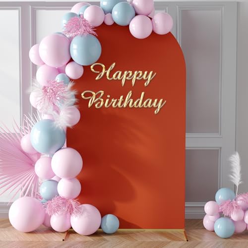 Neatsure Arch Backdrop Stand and Cover Set, 7.2FT Metal Photo Balloon Arch Backdrop Stand for Wedding Birthday Party Baby Shower Ceremony Graduation Decoration, Terracotta - color: Terracotta, size: 7.2FT