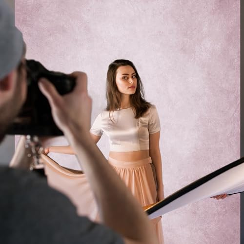 Mocsicka Pink Photo Backdrop Texture Abstract Photo Backdrop Pink Vintage Headshot Portrait Background for Photography Studio Props (Pink, 5x7ft) - color: Pink, size: 5x7ft