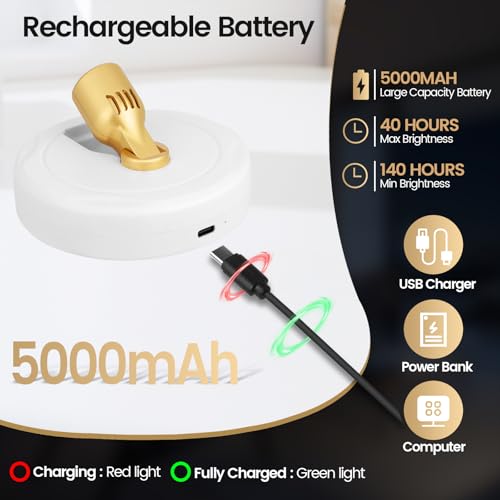 HAMVIDNE LED Spotlight, Rechargeable Battery Picture Lights, Uplighting Indoor with Remote, Stick Spot Lights for Wall Display Dartboard Painting Artwork Accent-2pcs - color: Chargeable White Gold, size: 2 Pack