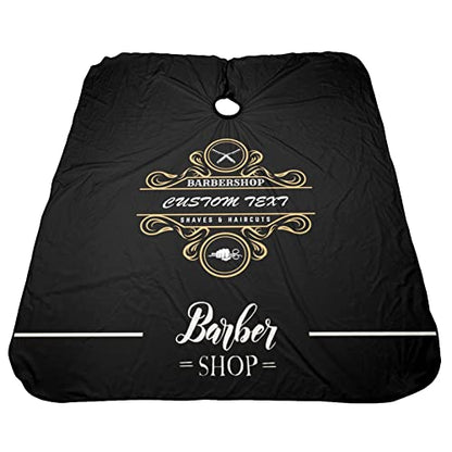 Custom Waterproof Barber Cape Personalized Text Barber Shop Salon Cape for Men Customized Hair Cutting Cape - color: Barber-b10