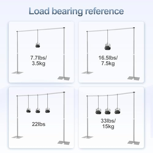 EMART Heavy Duty Backdrop Stand, 10x10Ft Adjustable Pipe and Drape kit with 9.26 LBS Steel Flat Base, Sturdy Metal Diy Photo Background Frame for Parties, Events, Wedding, Photography - Silver - color: Silver, size: 10x10FT