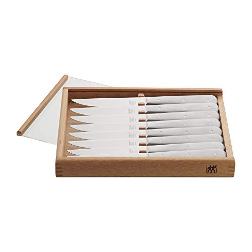 ZWILLING Porterhouse 8-pc Stainless Steel Steak Knife Set With Wood Presentation Box - color: Stainless Steel, size: 5"
