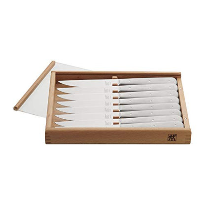 ZWILLING Porterhouse 8-pc Stainless Steel Steak Knife Set With Wood Presentation Box - color: Stainless Steel, size: 5"