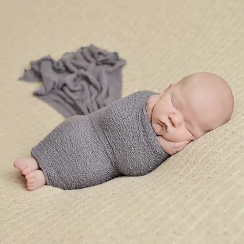 Newborn Photography Props Stretch Newborn Photography Wrap Blanket for Baby Boys Girls Posing Photo Shoot Props - color: Stone
