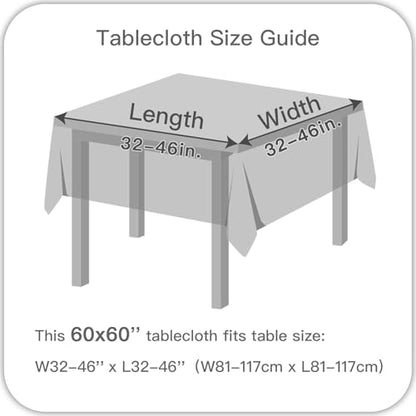 maxmill Fall Tablecloth Waterproof Spillproof Wrinkle Resistant Wipeable Linen Textured Dining Table Cloth for Harvest Thanksgiving Dinner, Party, Buffet and Camping, Square 60 x 60 Inch, Amber - color: Amber, size: 60" x 60" (Square)
