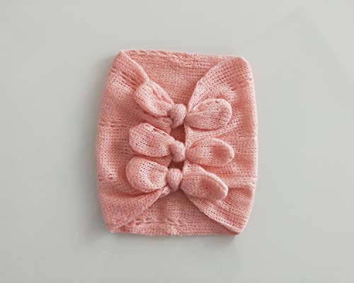 Newborn Baby Boy Girl Photography Props Bow Wrap, Posing Aid, Hat and Blanket Set of 4 Pcs - color: Light Pink