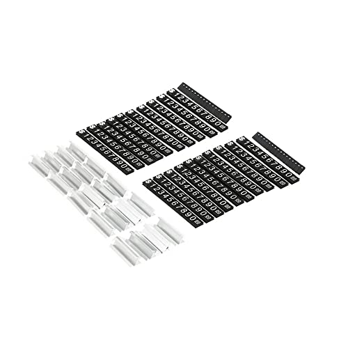 20 sets Price Display Counter Stand Tag Adjustable Number Letter Base Price Cube Display for Watch Ring Jewelry Dollar Pricing Label Stand Kit (Silver)