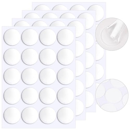 JANYUN 140 Pcs Double Sided Sticky Dots Removable Round Putty Clear Double Sided Tape for Crafts No Trace Sticky Tack Adhesive Tape (35 mm) - size: 1.38" Round