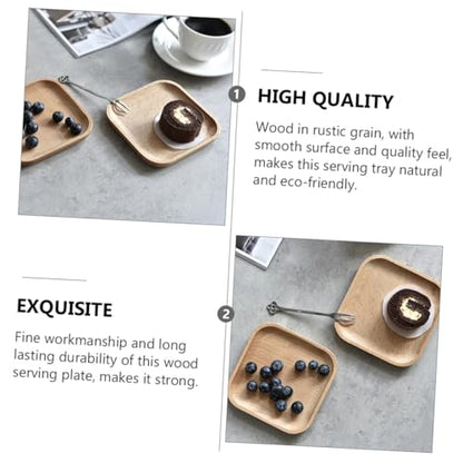 Ciieeo Wooden Serving Plate Mini Appetizer Tray Small Square Dessert Plate for Party Snack Display and Food Photography Prop