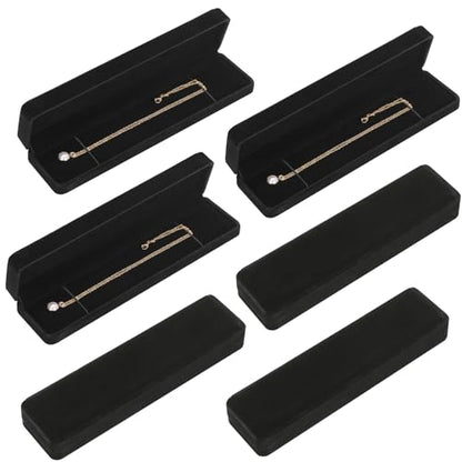 LETURE 6 Pieces Velvet Jewelry Gift Boxes for Necklace Pendant Bracelet Ring Earring, Jewelry Storage Display Case for Christmas Wedding Engagement Birthday Anniversary (Necklace Box -6PCS) - color: Necklace Box -6PCS