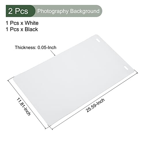 YOKIVE 2Pcs EVA Backdrop, Non-Reflective Photo Background | for Light Box Small Products Photography Studio (White/Black, 26x12) - color: White/Black, size: 26x12"