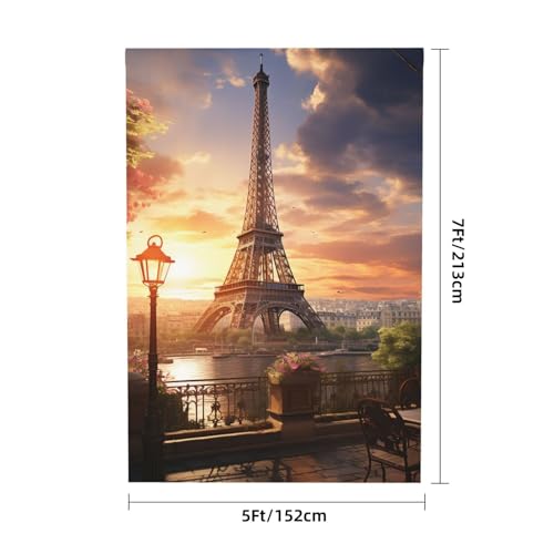 EiffelTower Backdrop Background for Photography 5x7ft Photobooth Professional Photo Backdrop Curtains Video Photography Studio Photo Backgrounds Banner Booth Background Screen Parties - color: EiffelTower