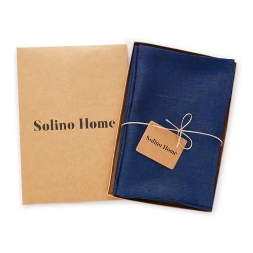 Solino Home Linen Napkins Set of 4-100% Pure Linen Royal Blue Dinner Napkins Cloth 20 x 20 Inch - Athena, Handcrafted and Machine Washable - color: 09: Royal Blue, size: 20" x 20" (Set of 4)