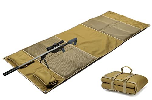 MOZETO Shooting Mat, Extra Large Folded Shooting Mats Prone Padded Hunting Accessories for Range Hunting - color: Tan