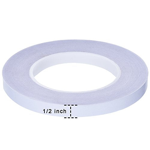 Double Sided Adhesive Tape (55 Yards) for Gifts, Photos, Documents, Wallpaper, Scrapbooking, Crafts, Ribbon, Cards and Boxes (1/2 Inch) - size: 1/ 2 Inch