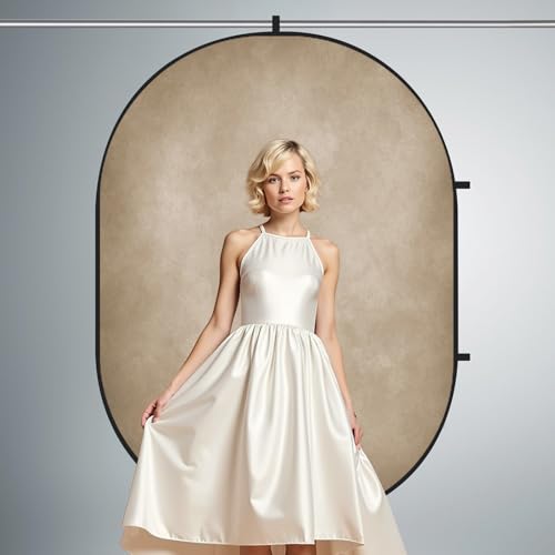 Kate 5x6.5ft(1.5x2m) Collapsible Backdrop Brown Grey Texture Pop up Backgrounds Folding Photography Backdrops Photoshoot Prop