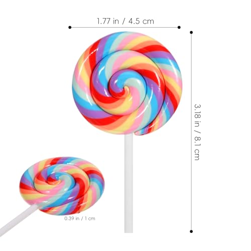 Abaodam 5Pcs Large Simulation Lollipop Giant Lollipop Prop Fake Candy Photo Booth Prop for Christmas Party Carnival Cosplay Wedding Birthday Party Supplies