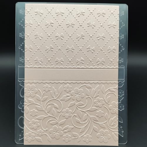 Plastic Embossing Folder 4.72 x 5.9 Inchs Luxury Card Background Paper Crafts Plastic Textured Impressions for Card Making Scrapbooking