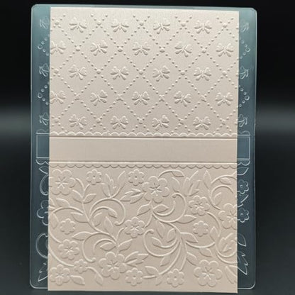 Plastic Embossing Folder 4.72 x 5.9 Inchs Luxury Card Background Paper Crafts Plastic Textured Impressions for Card Making Scrapbooking