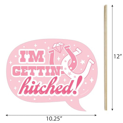 Big Dot of Happiness Funny Last Rodeo - Pink Cowgirl Bachelorette Party Photo Booth Props Kit - 10 Piece - color: Rodeo