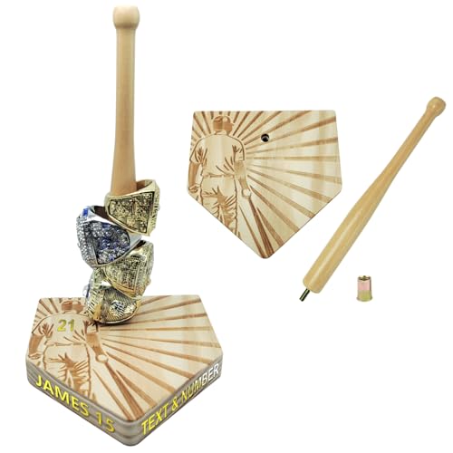 Baseball Ring Holder Championship Ring Display Case Sports Softball Ring Holder Display Stand Baseball Gifts for Men - Player Pattern - color: Baseball Player