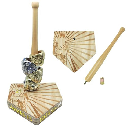 Baseball Ring Holder Championship Ring Display Case Sports Softball Ring Holder Display Stand Baseball Gifts for Men - Player Pattern - color: Baseball Player
