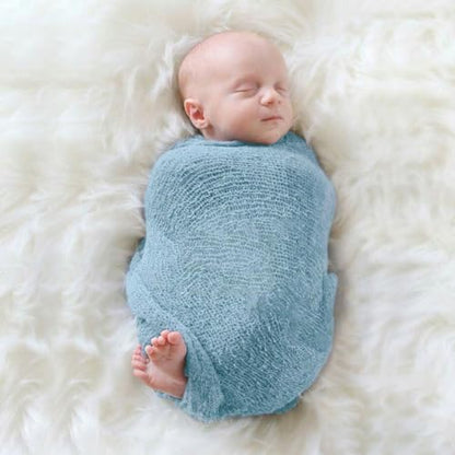 Newborn Photography Props Stretch Newborn Photography Wrap Blanket for Baby Boys Girls Posing Photo Shoot Props - color: Ocean
