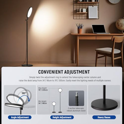 NEEWER Basics 12" 24W Large Ring Light with 68" Stand/Phone Holder/Remote for iPhone Video Recording Selfie Streaming Makeup Studio Photography, 3000K-6500K CRI98 Full Screen LED Panel Lighting, BR13 - style: BR13