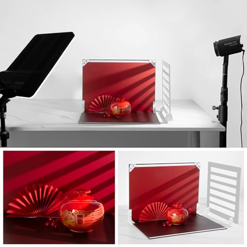 Photo Backdrops Small Product Photography: 12pcs/24color Tabletop Paper Background kit for Food Picture - with Shadow Boards Props for Content Creator,Online Seller. (16.5x11.7inch Plus) - color: Dark