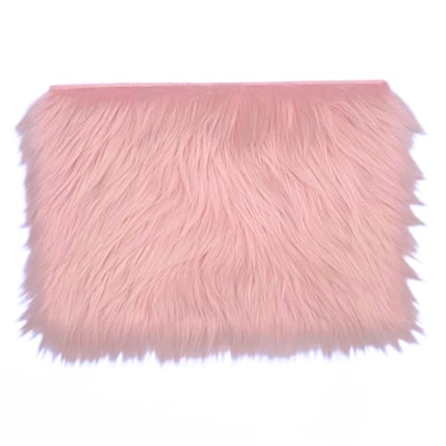 10 * 14 inch Pink Rectangular Faux Fur Fluffy Rug, Small Product Photography Background, Very Suitable for Jewelry, Nail Art, Cosmetics, and Other Desktop Photography, Home Decoration(Pink) - color: Pink