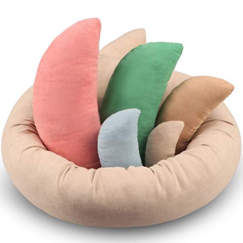 Sunmig Newborn Photography Props, Ultra-Soft Baby Donut Posing Pillows, Professional Baby Photo Props Set Fits 0-6 Months Baby,Pack of 6, Multicolor