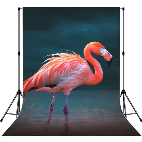 Vivid Flamingo Backdrop Background for Photography 5x7ft Photobooth Professional Photo Backdrop Curtains Video Photography Studio Photo Backgrounds Banner Booth Background Screen Parties - color: Vivid Flamingo