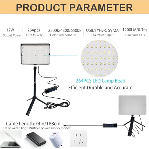2 Pack LED Photo Lighting kit with Stand 2800-6500K Dimmable Photoshoot Lights for Product Photography,12" Background Lights for Streaming,Video Recording, Food Picture,Content Creators