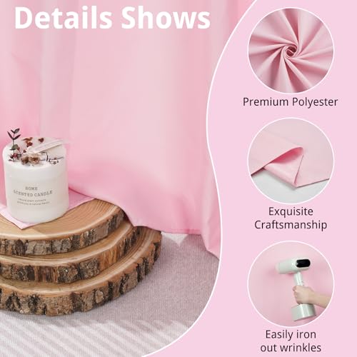 Pink Curtains Backdrop for Parties, Wrinkle-Resistant Pink Photo Backdrop Curtains Drapes for Party Birthday Wedding Valentines Day Decoration Photography,5ft x 7ft, 2 Panels - color: Pink, size: 5x7FT(2 panels)