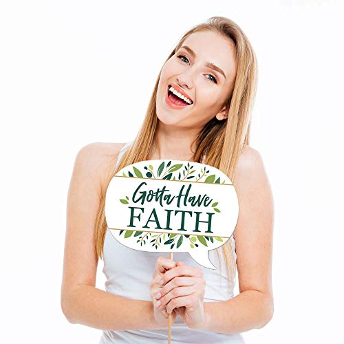 Big Dot of Happiness Funny Elegant Cross - Religious Party Photo Booth Props Kit - 10 Piece