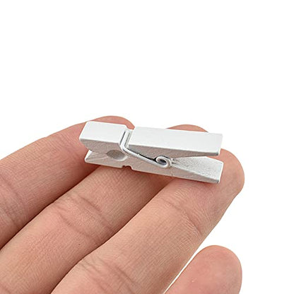 HAHIYO White Wooden Clothes Pins Clothespins Small Do NOT Fall Apart 1.38 inches Length 50 Pack Sturdy Strong Springs No Rust No Discoloration for Laundry Bathroom DIY Craft Photos Food Opened Bags - size: White 1.38 inches 50 Pack