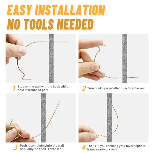 FURHUA 30pcs Aeneous Super Hook Picture Hangers and Office Pack, Drywall Hooks for Hanging Pictures, Wall Hooks, Picture Hangers, Picture Hanging Kit，Hang Art, Clock, Shelves, Mirrors - style: Aeneous