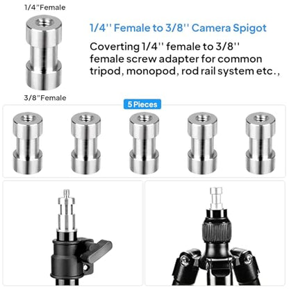Standard Metal Male Convertor Threaded Screw Adapter Spigot Stud for Studio Light Stand, Hotshoe/Coldshoe Adapter, Ball Head, Wireless Flash Receiver, Trigger (20 PCS Camera Screws Mount Set) - style: 20 PCS Camera Screws Mount Set