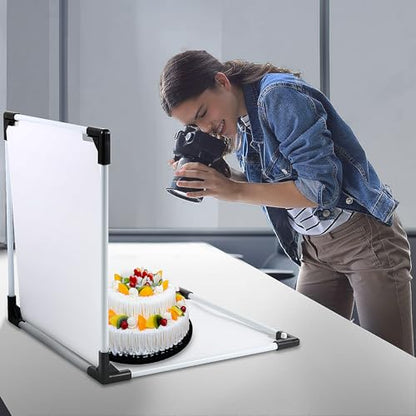 Photo Backdrop Stand 2x4ft L-Shaped,Portable Product Photography Background with 5 Color Backdrops for Small Studio, E-Commerce Product Shooting, Jewelry & Craft Photography