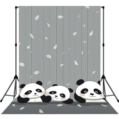 Funny Baby Panda Backdrop Background for Photography 5x7ft Photobooth Professional Photo Backdrop Curtains Video Photography Studio Photo Backgrounds Banner Booth Background Screen Parties - color: Funny Baby Panda