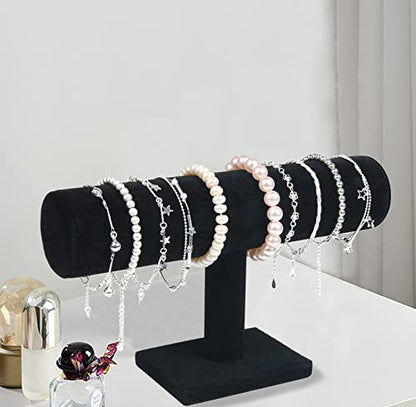 ChezMax Necklace Jewelry Display Jewelry Stand Hovering T-Bar Bracelet Holder for Home Organization - color: D-Black Velvet
