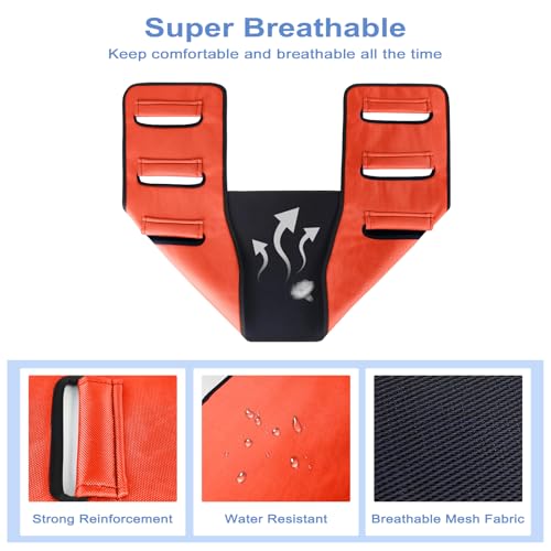 Transfer Belt Transfer Sling - Padded Gait Belt - Heavy Duty Patient Lift, Mobility Standing and Lifting Aid for Disabled, Elderly, Injured - Safely Move from Bed and Wheelchair (Orange) - color: Orange 2