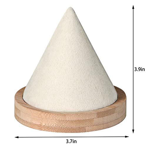 Pangkeep Bamboo Cone Bracelet Display Stand for Show Selling (Beige) - color: Beige