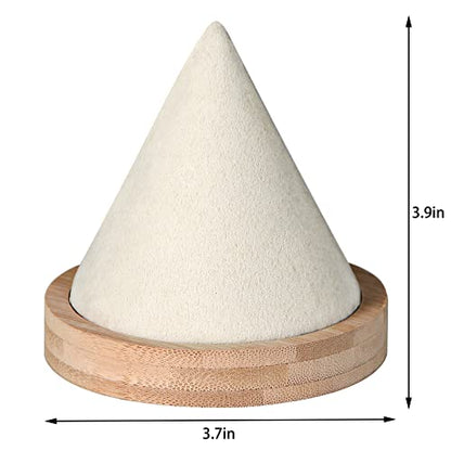 Pangkeep Bamboo Cone Bracelet Display Stand for Show Selling (Beige) - color: Beige